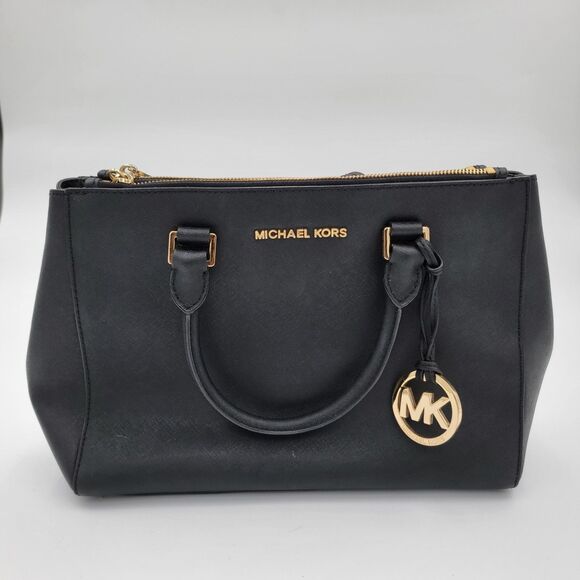 Michael Kors Sutton Selma Saffiano Leather Black Hand Bag 30S4GTVS6L - Picture 2 of 15